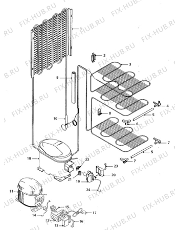 Взрыв-схема холодильника Rosenlew UKP90 - Схема узла Cooling system 017